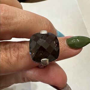 Silver Heart Pattern Brighton Ring